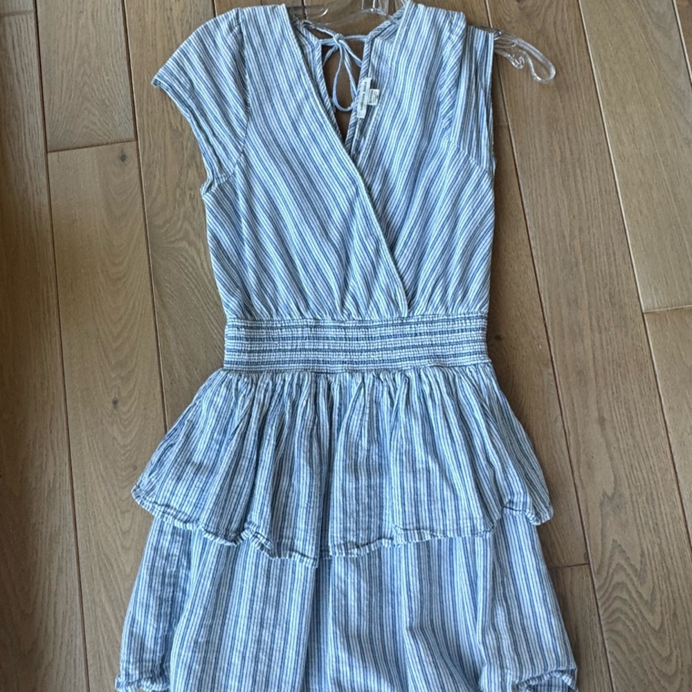 American Eagle Blue and White Striped Sleeveless Dress